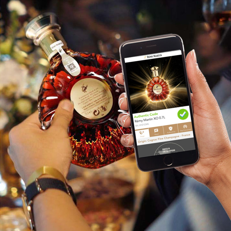 Trazabilidad del código QR con un packaging anti-falsificación para Rémy Cointreau